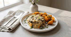 Куриная котлета с грибами и сыром