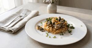 Куриная печень с грибами